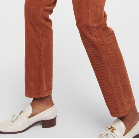NWT AGOLDE Riley High Rise Corduroy Ankle Straight Jeans in Saddle - Size 26 - Picture 4 of 16